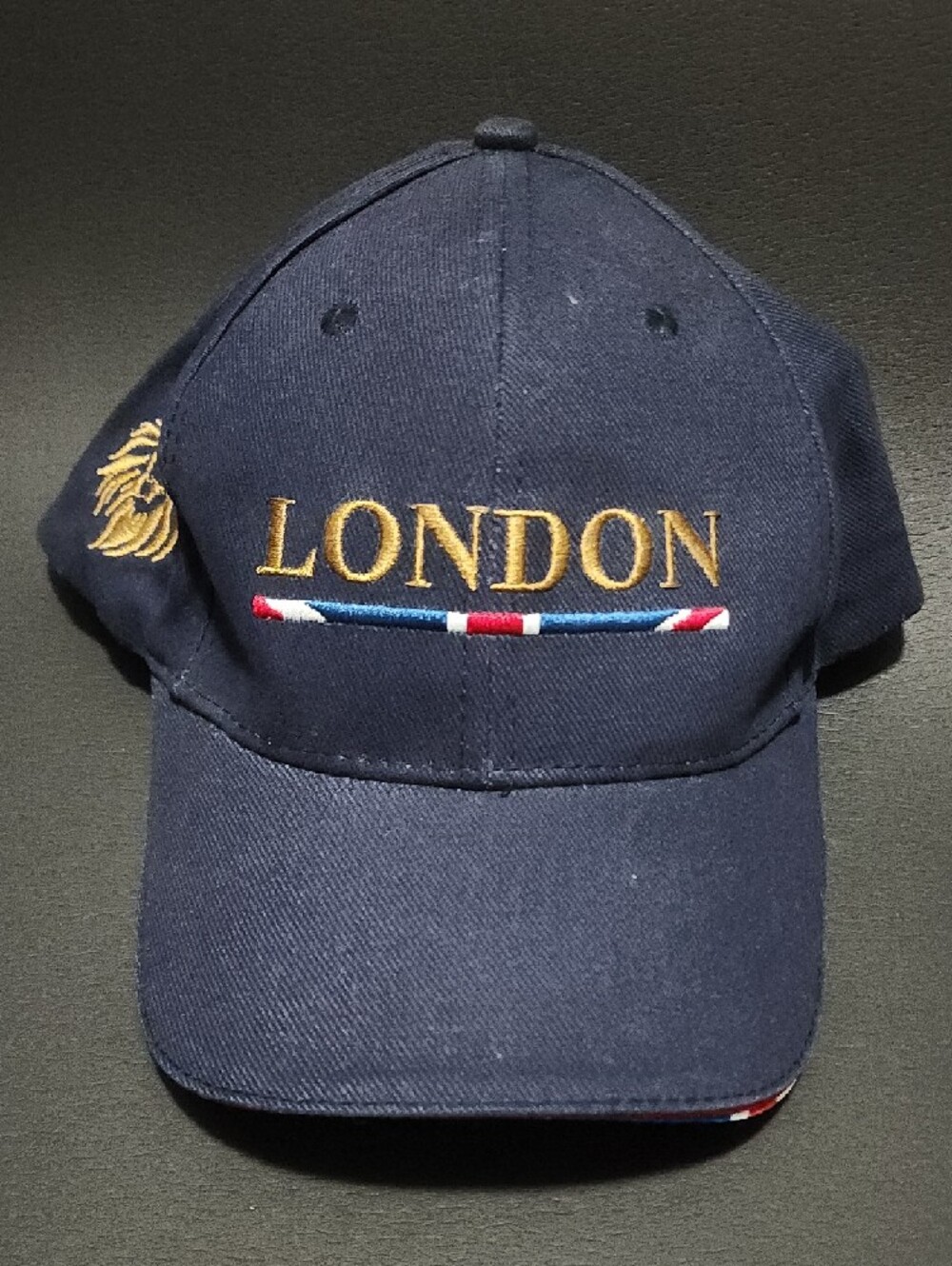London Baseball Cap Navy Blue UK Flag Lion Embroidered One Size